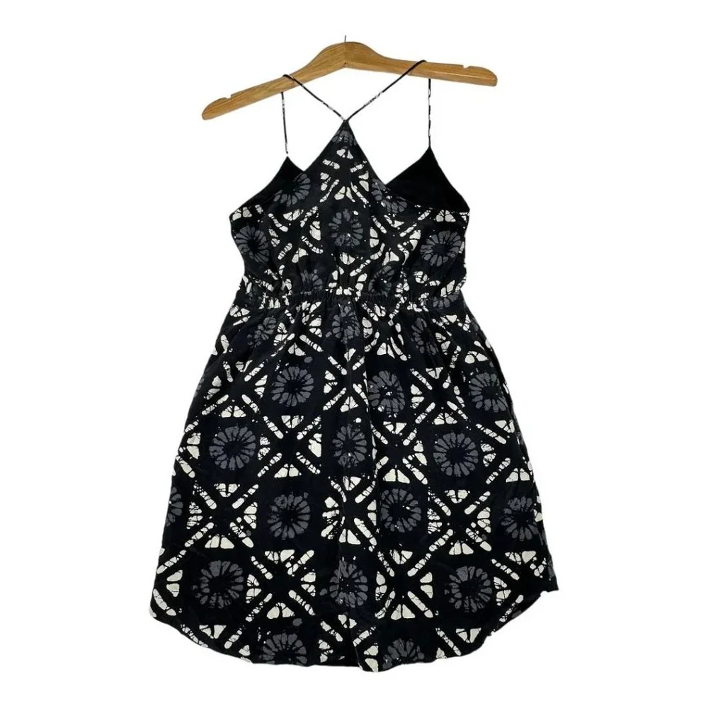 Madewell 100% Silk‎ Mini Dress size 2 Black/White
